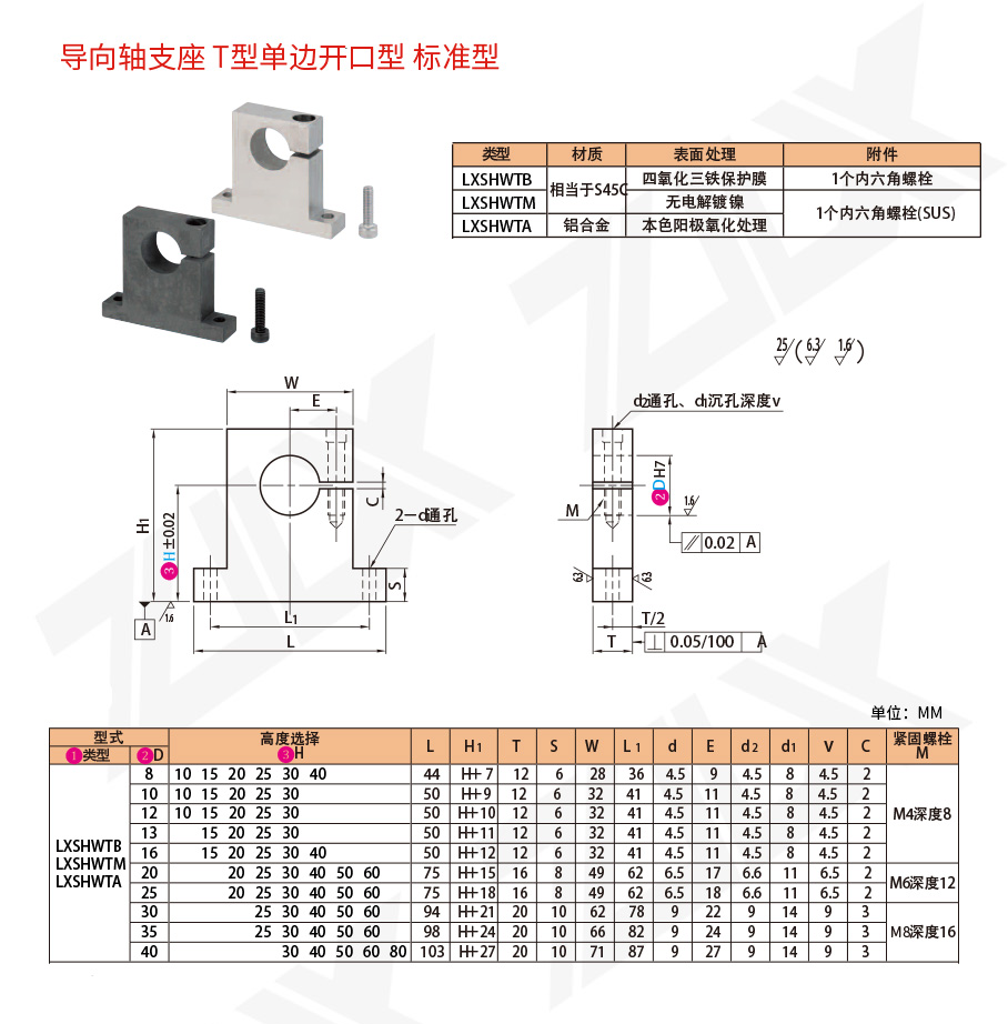 31軸支座 T型單邊開(kāi)口型 標(biāo)準(zhǔn)型 31軸支座 T型單邊開(kāi)口型 標(biāo)準(zhǔn)型