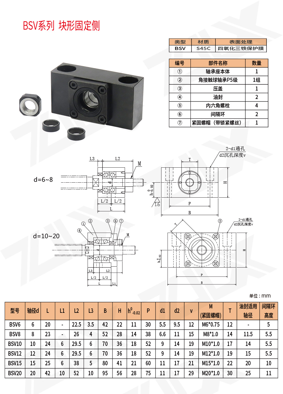 BSV系列絲桿支撐座