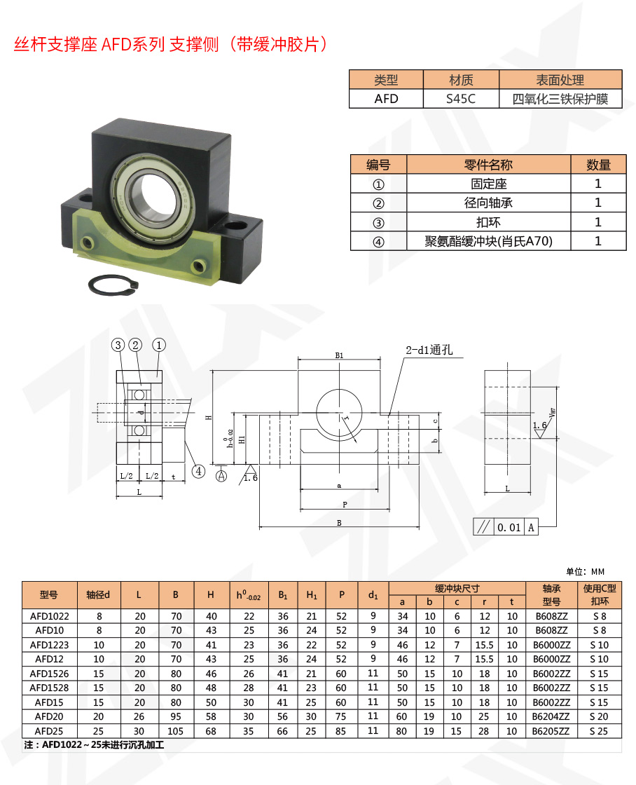 AFD系列絲桿支撐座