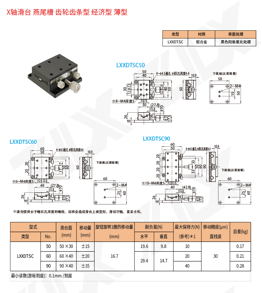 X-22X軸滑臺燕尾槽齒輪齒條型經(jīng)濟型薄型