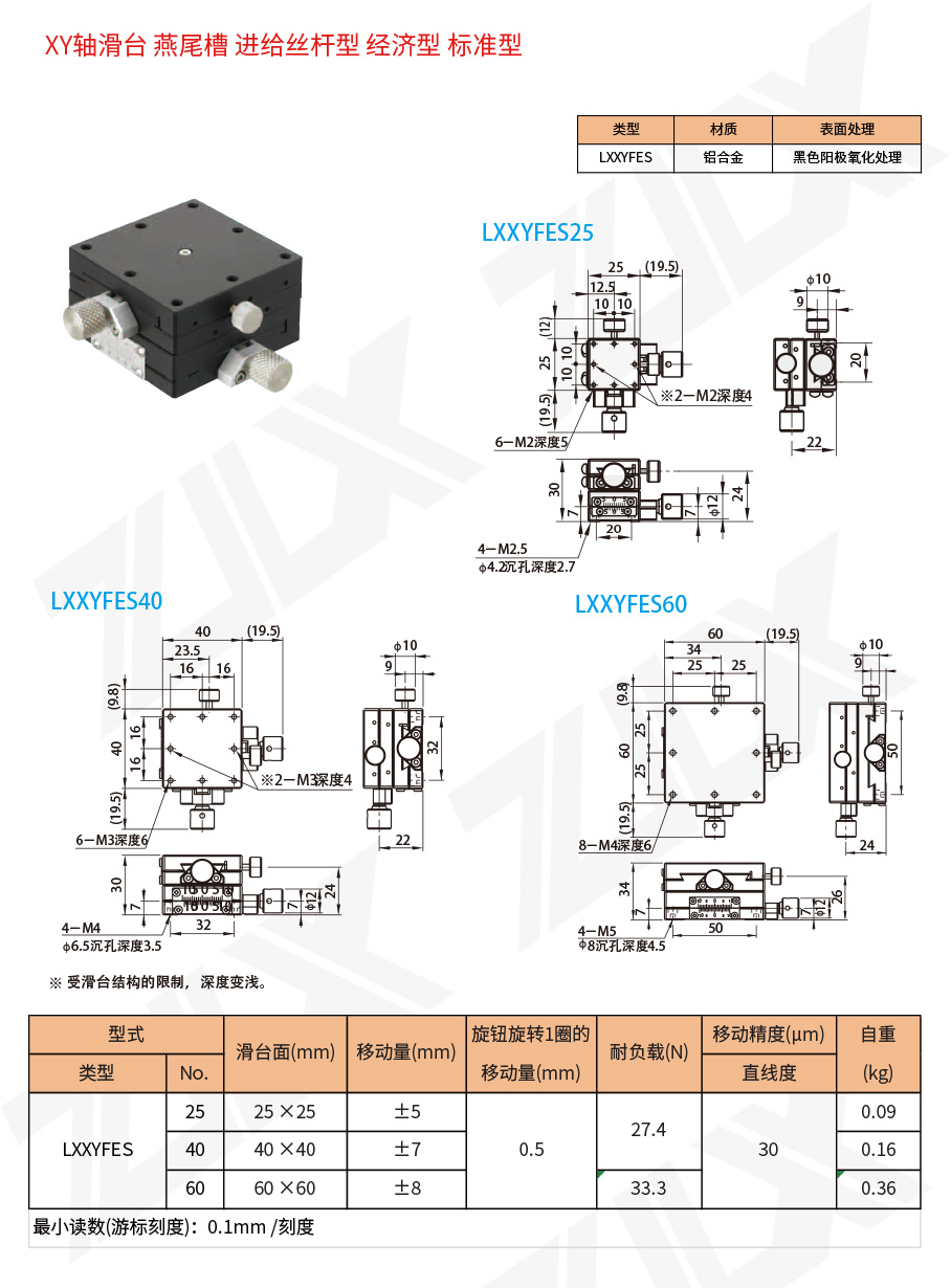 XY-21XY軸滑臺燕尾槽進給絲桿型經(jīng)濟型標(biāo)準(zhǔn)型