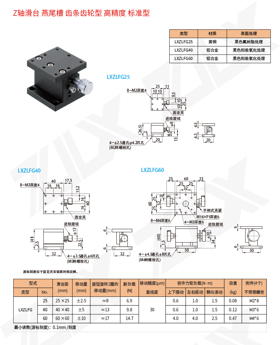 Z-41Z軸滑臺(tái)燕尾槽齒條齒輪型高精度標(biāo)準(zhǔn)型