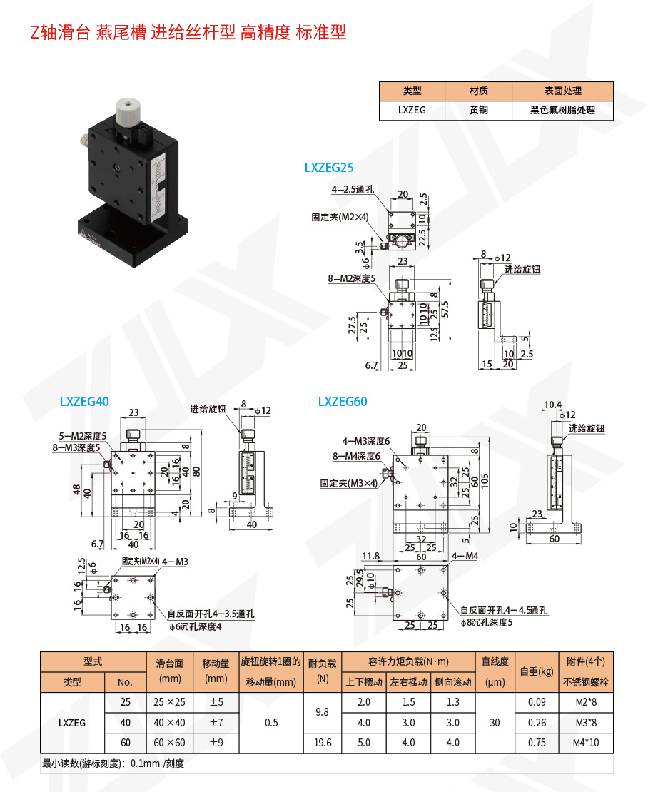 Z-121Z軸滑臺燕尾槽進(jìn)給絲桿型高精度標(biāo)準(zhǔn)型